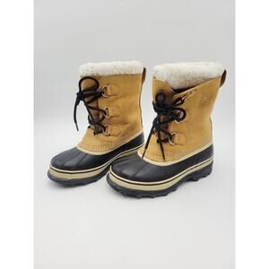 SOREL Caribou Waterproof GIRLS Buff Ankle Boots YOUTH Sz 4